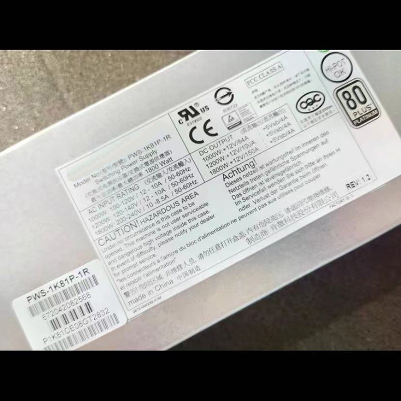 PWS-1K81P-1R 1800W For Supermi - 1800W Server Power Supply Redundant recension och pris